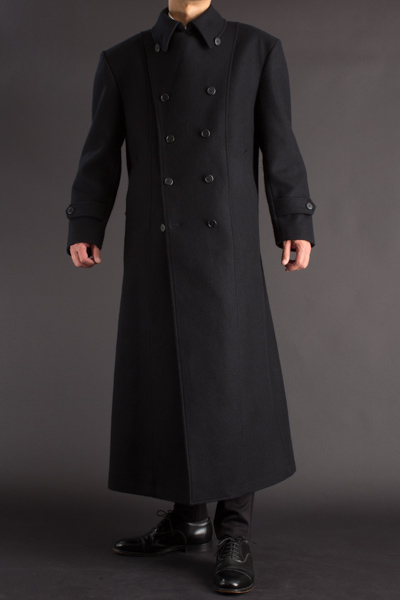 体格の良い方向けのロングコートです ナポレオンタイプのロングコートメルトン素材 着丈135ｃｍ 通販 販売 ロングコートのuenoya
