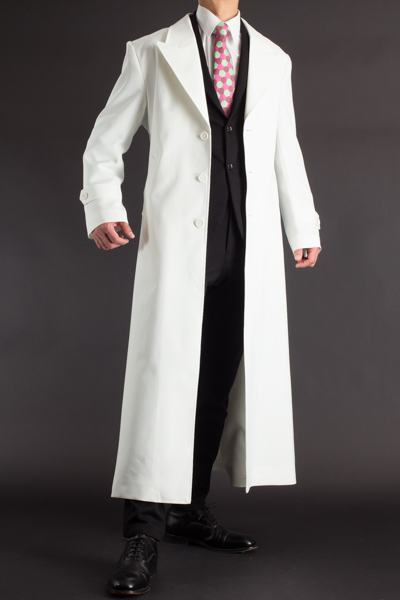 白いロングコート トレンチコート ホワイト135 ロングコート マント販売 Uenoya 21年販売モデル ロングコートホワイト