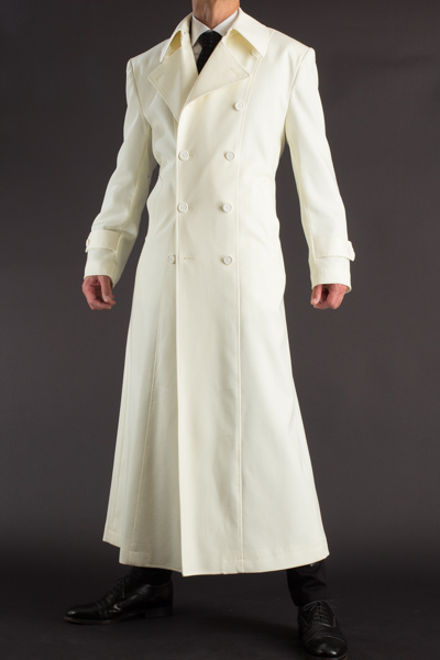 白いロングコートナポレオンタイプ 着丈135cm 通販 販売 ロングコートのuenoya
