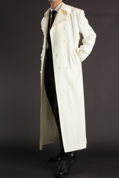 白いロングコートナポレオンタイプ 着丈135cm 通販 販売 ロングコートのuenoya