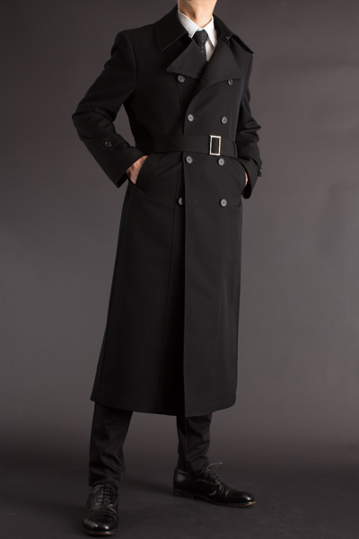 東京メンズロングコート販売店 スーツスタイルに合わせやすいロングコート 着丈125cm 通販 販売 ロングコートのuenoya