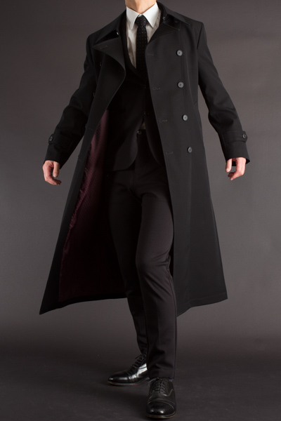 ビジネスにも使えるロングコート 東京メンズロングコート販売店 スーツスタイルに合わせやすいロングコート 着丈125cm 通販 販売 ロングコートのuenoya