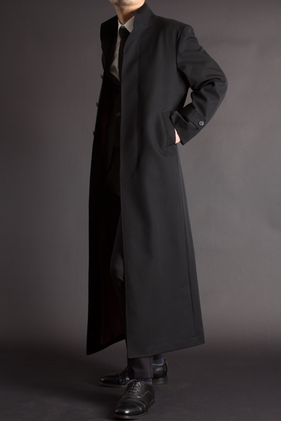 オープンスタンドカラーコート着丈135cm 通販 販売 ロングコートのuenoya