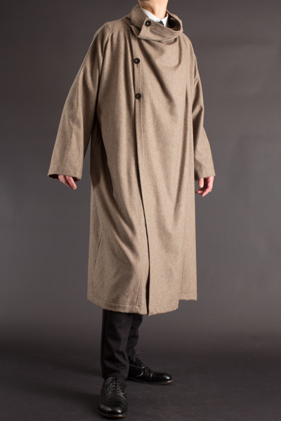 ポンチョ風コート、袖つきマント125 サンドベージュ 【 通販 | 販売 | ロングコートのuenoya 】
