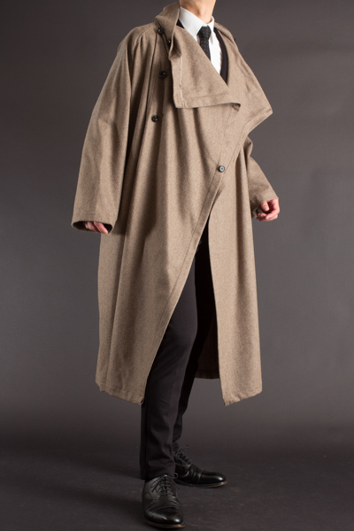 ポンチョ風コート、袖つきマント125 サンドベージュ 【 通販 | 販売 | ロングコートのuenoya 】