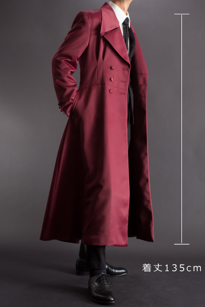 赤いフレアコート 着丈135cm ロングコートえんじ販売店舗 通販 販売 ロングコートのuenoya