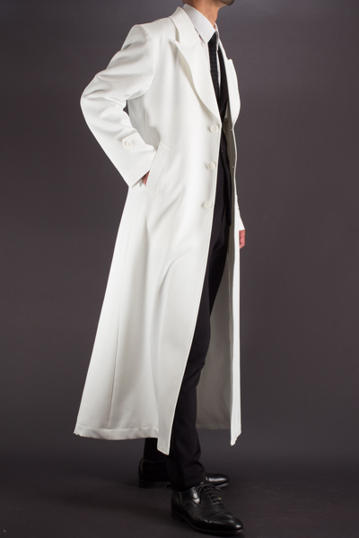 白いロングコート メンズ | 男性用ロングコートホワイト 着丈135cm