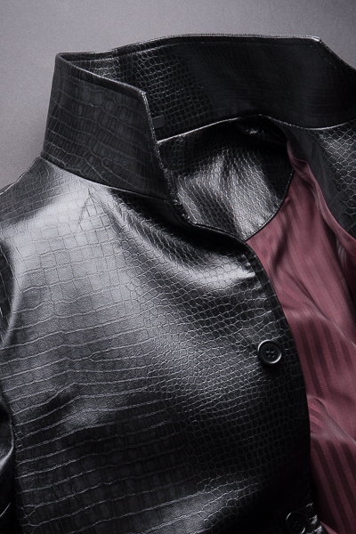 マトリックス風コート販売、着丈135cm クロコフェイクレザー