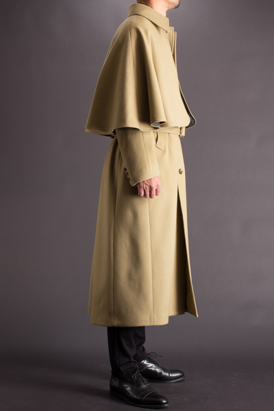 インバネスコート 2WAYモデル メルトンウール ベージュ 着丈130cm  