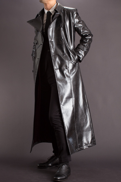 クロコフェイクレザー ナポレオンコート 135